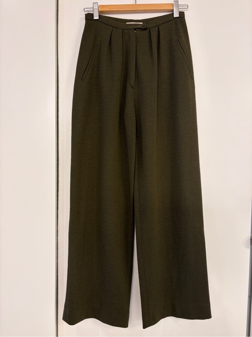 Sonia Rykiel Olive Green Wide-Leg Women’s Trousers